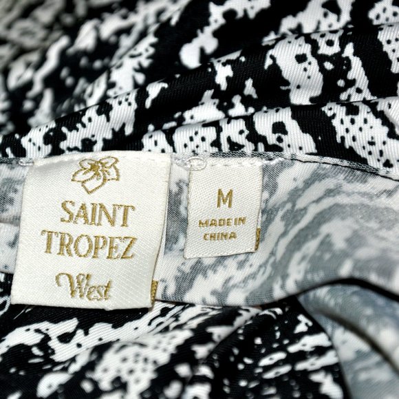 Saint Tropez West Black & White Spaghetti Strap Maxi Dress Size M - Picture 4 of 7